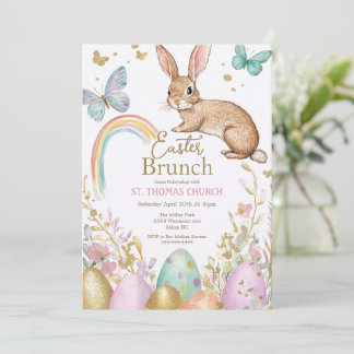 Invitación Caza de huevos de brunch de Pascua, fiesta del con