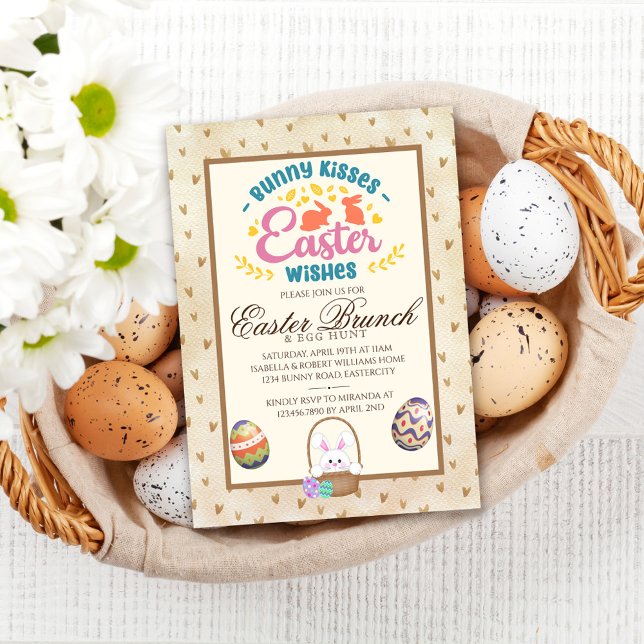 Invitación Caza de huevos de Brunch de Pascua moderna en acua (Subido por el creador)