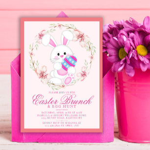 Invitación Caza de huevos de Brunch de Pascua moderna en acua