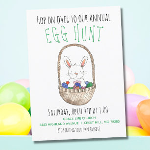 Invitación Caza de huevos de conejo de Pascua