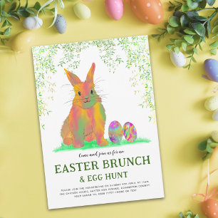 Invitación Caza de huevos de conejo de Pascua y Brunch