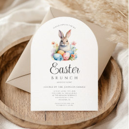 Invitación Caza de Huevos de Conejo Lindo y Arco de Brunch de