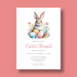 Invitación Caza De Huevos De Conejo Y Brunch De Pascua