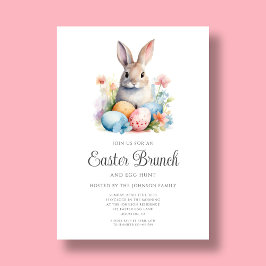 Invitación Caza De Huevos De Conejo Y Brunch De Pascua