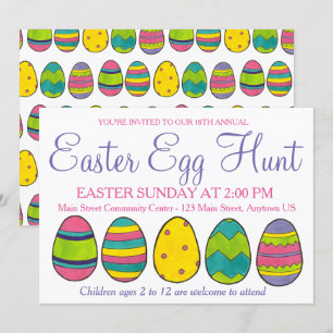 Invitación Caza de huevos de la cesta de pascua amarilla rosa