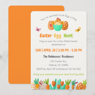 Invitación Caza de huevos de Pascua