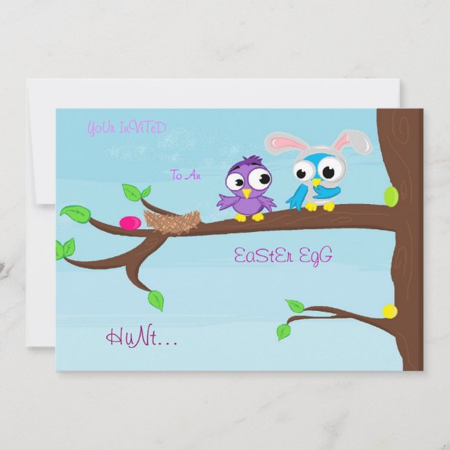 Invitación Caza de huevos de Pascua (Anverso)