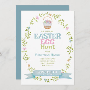 Invitación Caza de huevos de Pascua