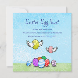 Invitación Caza de huevos de Pascua adorable