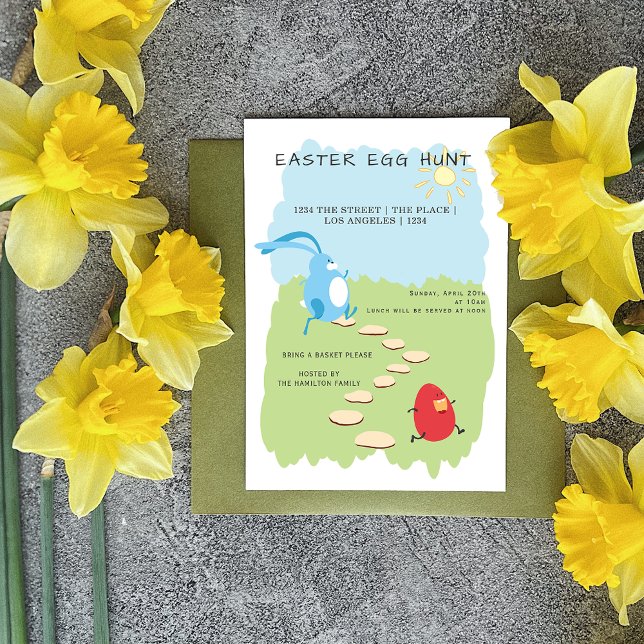 Invitación Caza de huevos de Pascua Bunny and Egg Personaliza (Subido por el creador)