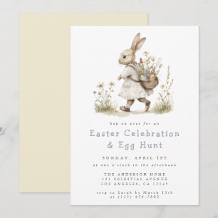 Invitación Caza de huevos de Pascua con acuarela