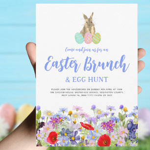 Invitación Caza de Huevos de Pascua Conejo Bohemio Salvaje de