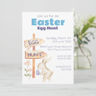 Invitación Caza de Huevos de Pascua de Primavera Linda