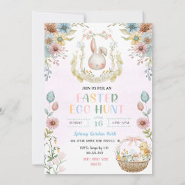 Invitación Caza de huevos de Pascua del conejo de Pascua past