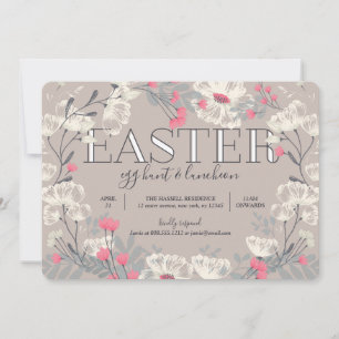 Invitación Caza de huevos de pascua en el jardín de bonito e 