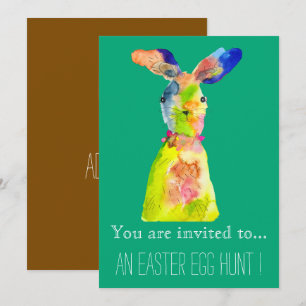 Invitación Caza de huevos de Pascua fiesta de Pascua conejo