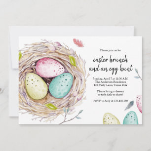 Invitación Caza de huevos de pascua invita a la celebración d