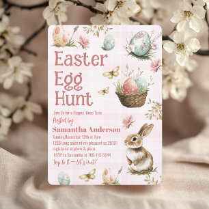 Invitación Caza de huevos de Pascua   Pascua de Pastel Vintag