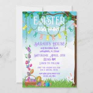 Invitación Caza de huevos de pascua Pastel 5x7