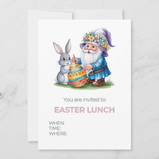 Invitación Caza de huevos de pascua sensacional: conejo acuar (Anverso)