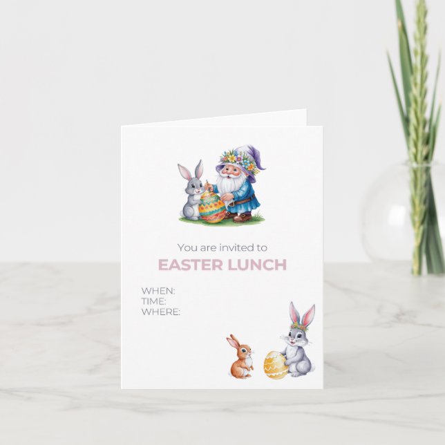 Invitación Caza de huevos de pascua sensacional: conejo acuar (Anverso)