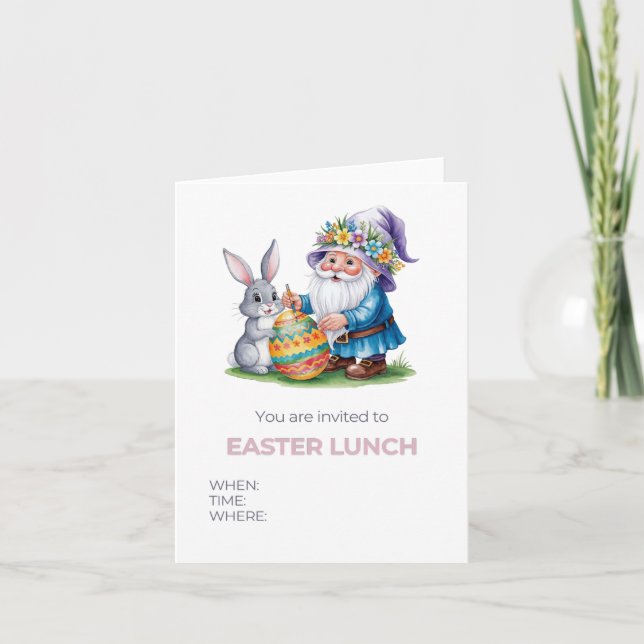 Invitación Caza de huevos de pascua sensacional: conejo acuar (Anverso)