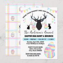 Caza de huevos de pascua y ciervo de brunch con co