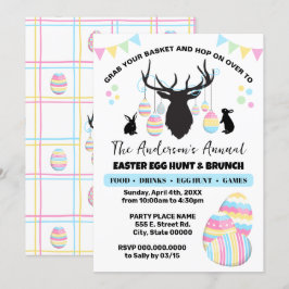 Invitación Caza de huevos de pascua y ciervo de brunch con co