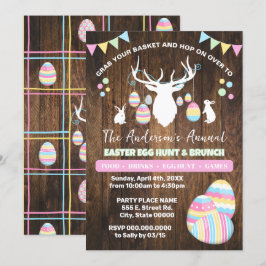 Invitación Caza de huevos de pascua y panecillos de brunch