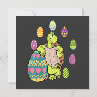 Invitación Caza de huevos de tortuga día de Pascua animalitos