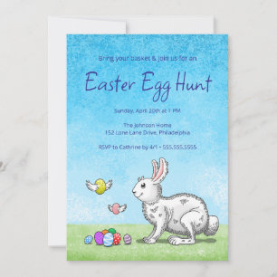 Invitación Caza de Huevos del Conejo de Pascua