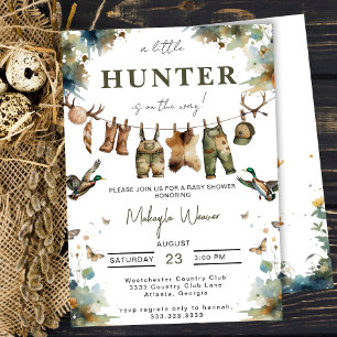 Invitación Caza de patos reales Ropa de cazador Baby Shower