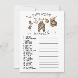 Invitación Caza de ropa de camo línea de bebé Word estribar