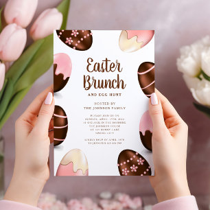 Invitación Caza Elegante De Huevos Y Brunch De Pascua