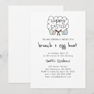 Invitación Caza feliz del brunch y del huevo de Pascua