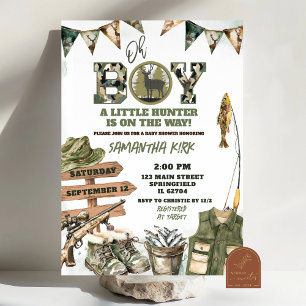 Invitación Caza y pesca Camo Baby Shower