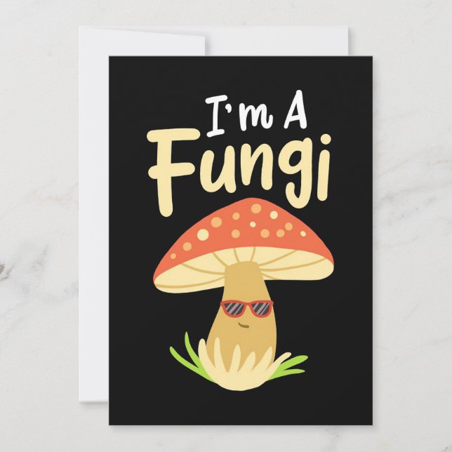 Invitación Cazador de hongos soy un hongo fungi (Anverso)