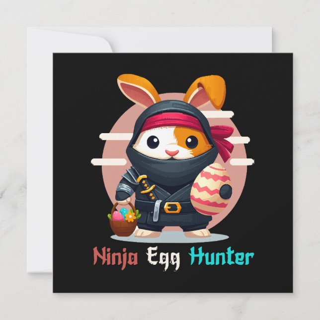Invitación Cazador de huevos ninja (Anverso)