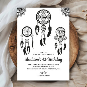 Invitación Cazador de Sueños Bohemio Tribal de Cumpleaños en