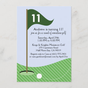 Invitación Cazador verde vamos a jugar al golf en miniatura