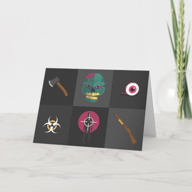 Invitación cazador zombi de halloween (Anverso)