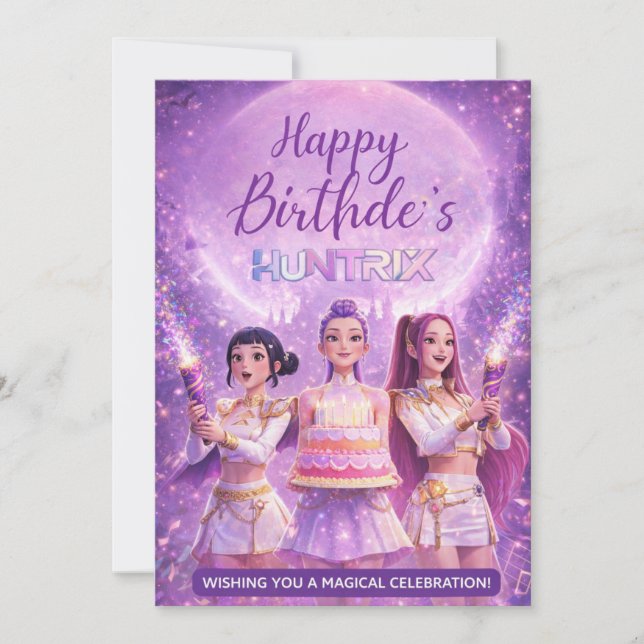 Invitación Cazadores de Demonios KPOP Póster Mágico de Cumple (Anverso)