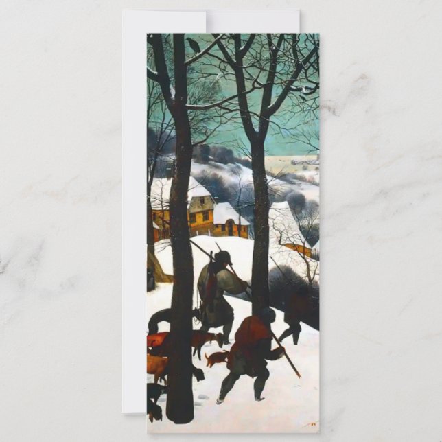 Invitación Cazadores en el paisaje de la nieve Pieter Bruegel (Anverso)