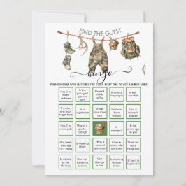 Invitación Cazando a Camo pequeño cazador Encuentra el BINGO 