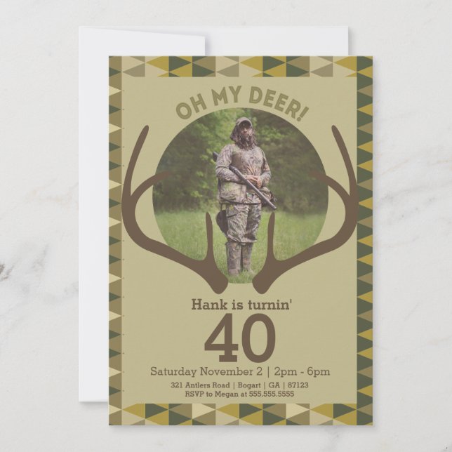 Invitación Cazando a los hombres de las Antillas Camo Deer Cu (Anverso)