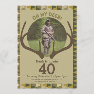 Invitación Cazando a los hombres de las Antillas Camo Deer Cu