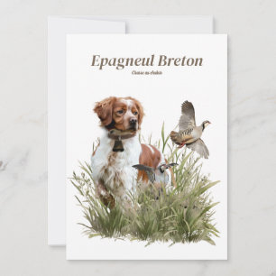 Invitación Cazando con un perro de Bretaña, arte