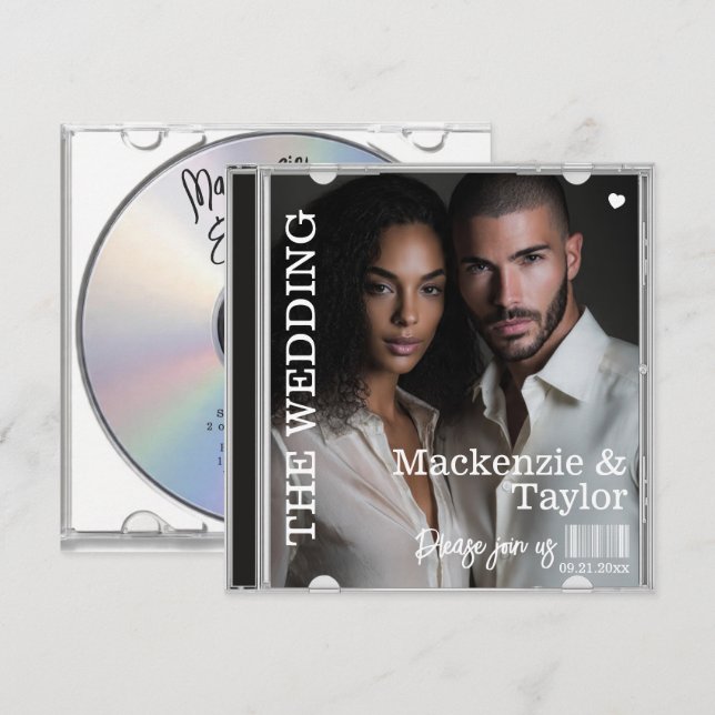 Invitación CD Photo Cover Wedding (Anverso / Reverso)