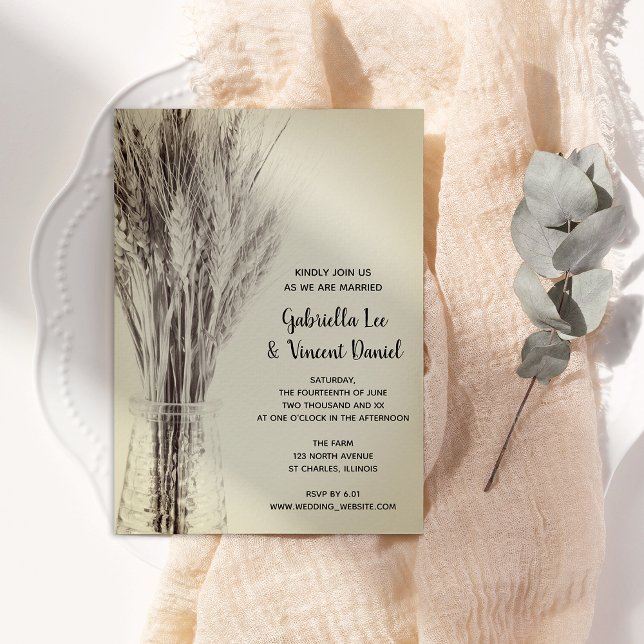 Invitación Cebada seca en Boda de la granja de botellas de le (Subido por el creador)
