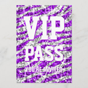 Invitación Cebra "invitación del Glitz del PASO del VIP"